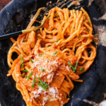 A simple Pasta recipe that uses Kimchi as the main flavouring.